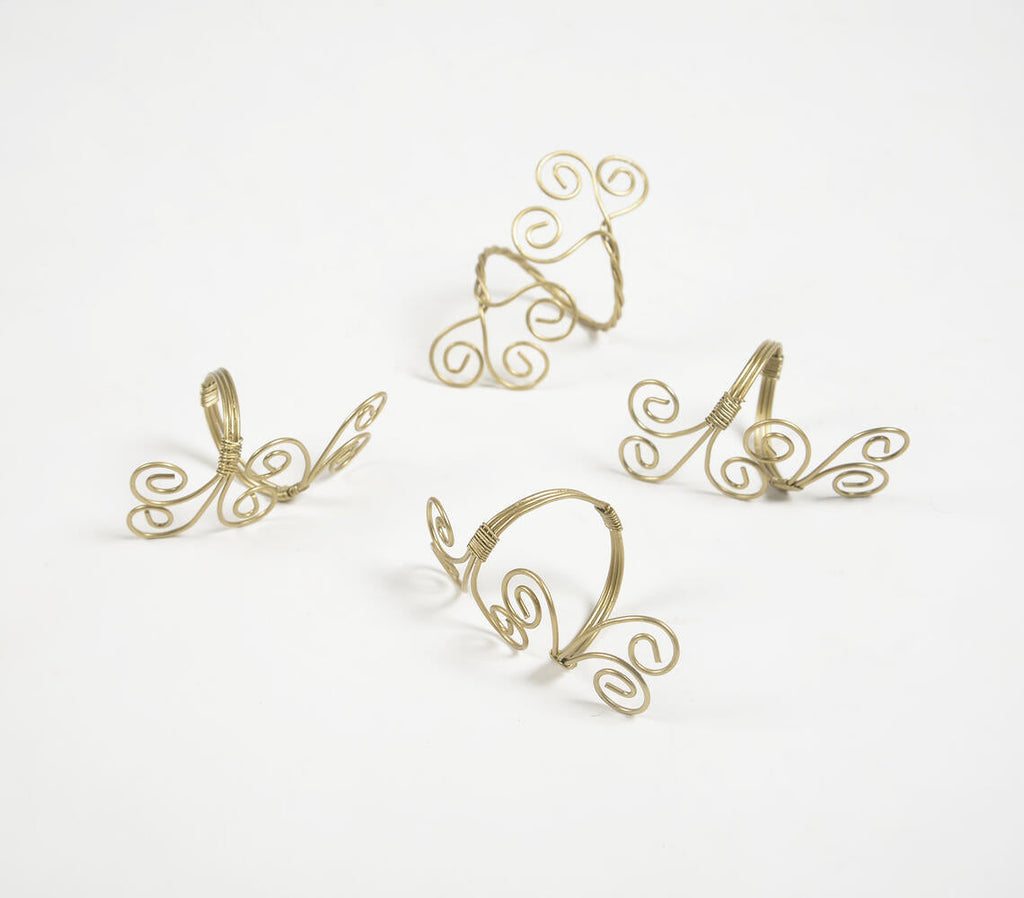 Coiled Metallic Wire Napkin rings (set of 4) – Houzz-of-Maya