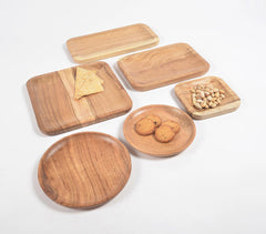 Assorted Acacia Wood Platters (set of 6)