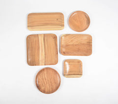 Assorted Acacia Wood Platters (set of 6)
