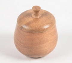 Turned Acacia Wood Jar with Lid