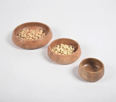 Turned Acacia Wood Nesting Bowls