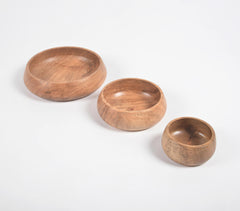 Turned Acacia Wood Nesting Bowls