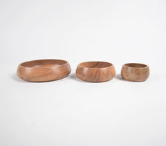 Turned Acacia Wood Nesting Bowls