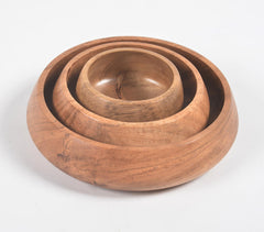 Turned Acacia Wood Nesting Bowls