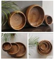 Turned Acacia Wood Nesting Bowls