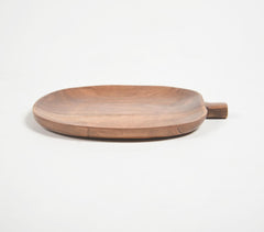 Hand Cut Apple-Shaped Mango Wood Tray