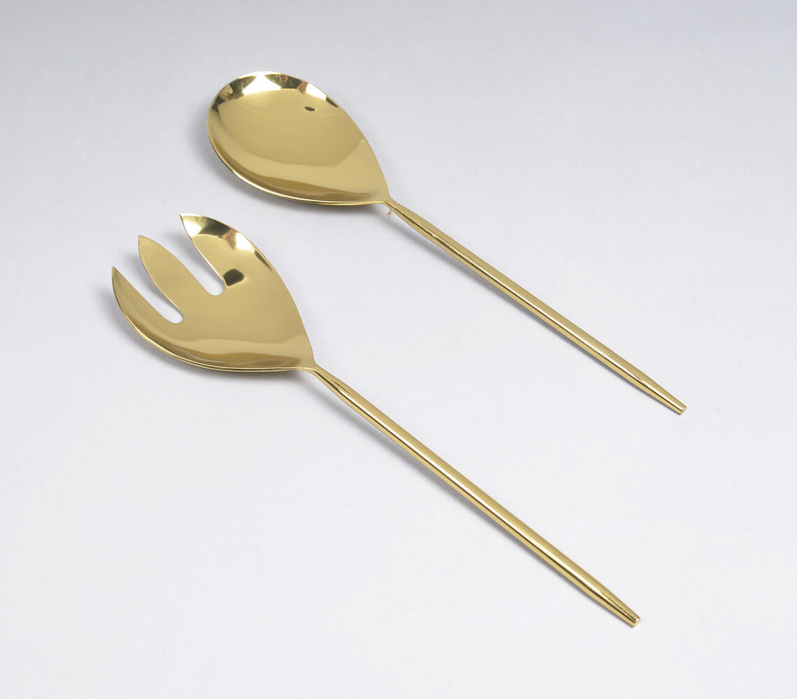 Gold-Toned Stainless Steel Classic Salad Servers (Set of 2)