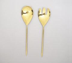 Gold-Toned Stainless Steel Classic Salad Servers (Set of 2)