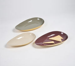 Enamelled Iron Egg-Shaped Snack Dishes (set of 3)