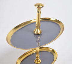 Enamelled Iron Two-Tiered Cupcake Stand