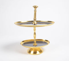 Enamelled Iron Two-Tiered Cupcake Stand