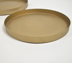 Gold-Toned Iron Round Platters (Set of 2)