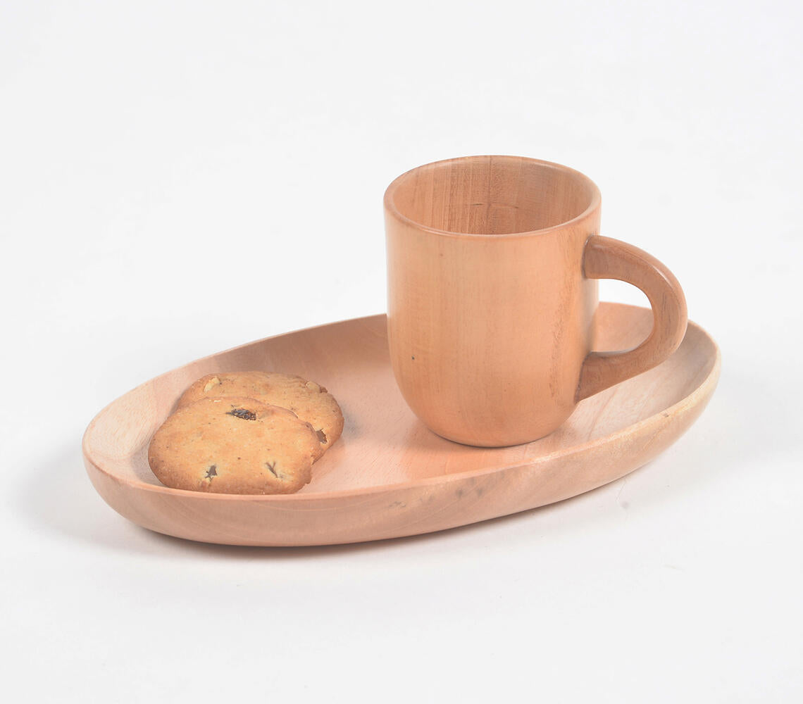 Neem Wood Ocha Mug & Tray Set