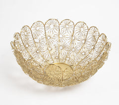 Antique Coiled Floral Iron Fruit Bowl