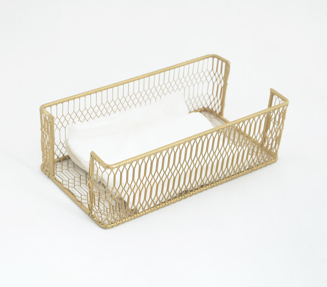 Handcrafted Iron Mesh Classic Tissue Holder Q