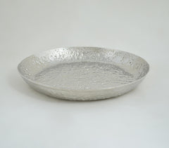 Crack Hammered Round Aluminium Tray