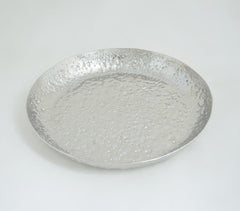 Crack Hammered Round Aluminium Tray