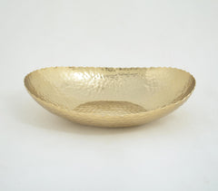 Abstract Oval Cut Edge Deep Aluminium Bowl
