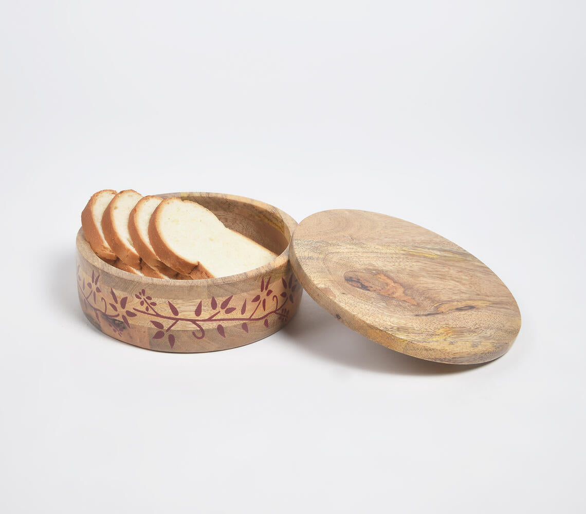 Hand Painted Wooden Floral Storage Box