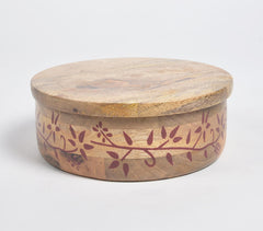 Hand Painted Wooden Floral Storage Box