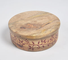 Hand Painted Wooden Floral Storage Box