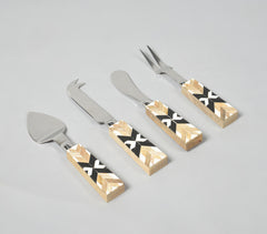 Art Deco Stainless Steel Cheese Set