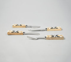 Art Deco Stainless Steel Cheese Set