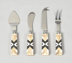 Art Deco Stainless Steel Cheese Set