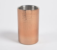 Hand Beaten Copper-Toned Stainless Steel Wine Cooler
