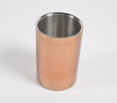 Hand Beaten Copper-Toned Stainless Steel Wine Cooler