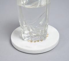 Inlaid Brass Snowflake Marble Coasters (Set of 4)