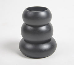 Matte Charcoal Touched Wooden Snack Bowls (Set of 3)