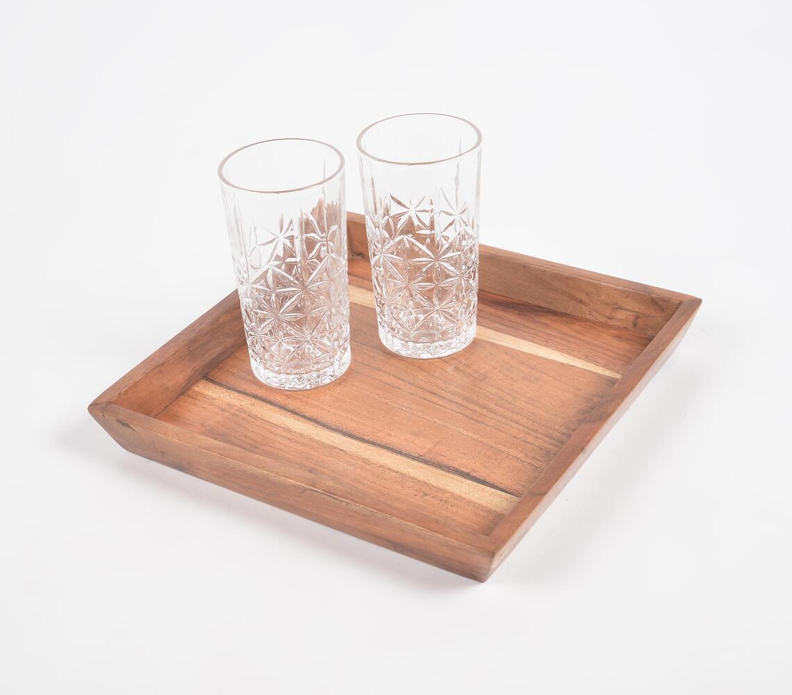 Hand Cut Acacia Wood Tray