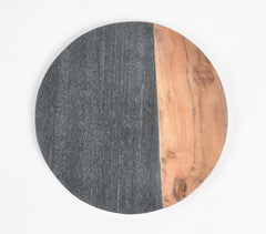 Colorblock Stone & Wood Round Chopping Board