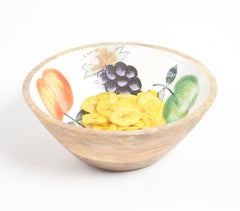 Hand Painted Statement Wooden Fruit Bowl