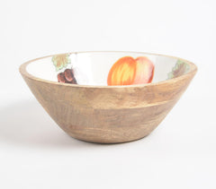Hand Painted Statement Wooden Fruit Bowl
