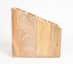 Hand Cut Mango Wood Classic Cutlery Stand