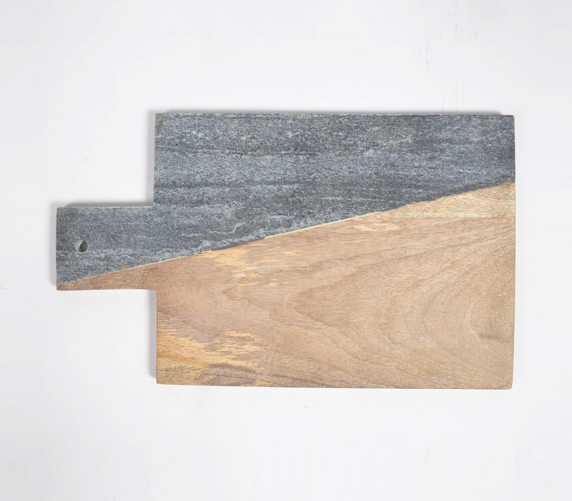 Colorblock Grey Stone & Wood Chopping Board