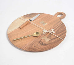 Minimal Cut-Out Acacia Wood Round Chopping Board