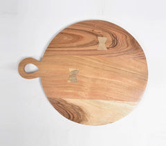 Minimal Cut-Out Acacia Wood Round Chopping Board