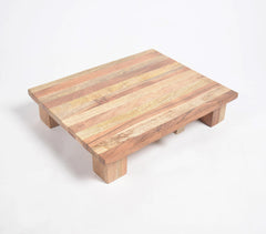 Natural Wooden Striped Elevated Chopping Board