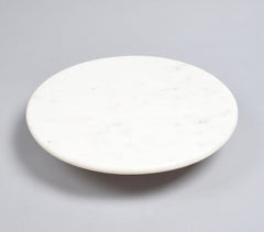Hand Cut White Marble Cake Stand