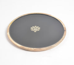 Regal Motif Noir Enameled Wooden Platter