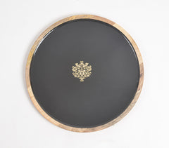 Regal Motif Noir Enameled Wooden Platter
