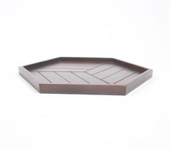 Hexagonal Hand Cut Wooden Serving Tray