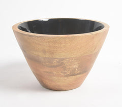 Noir Enameled & Turned Wooden Bowl