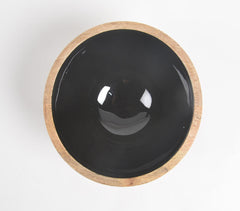 Noir Enameled & Turned Wooden Bowl