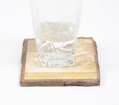 Hand Cut Wooden Bark Coasters (Set Of 4)