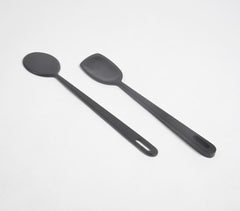 Hand Carved Noir Wooden Spatulas (set of 2)
