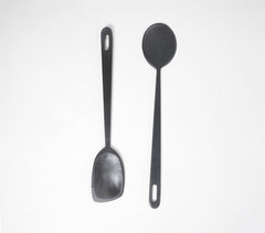 Hand Carved Noir Wooden Spatulas (set of 2)